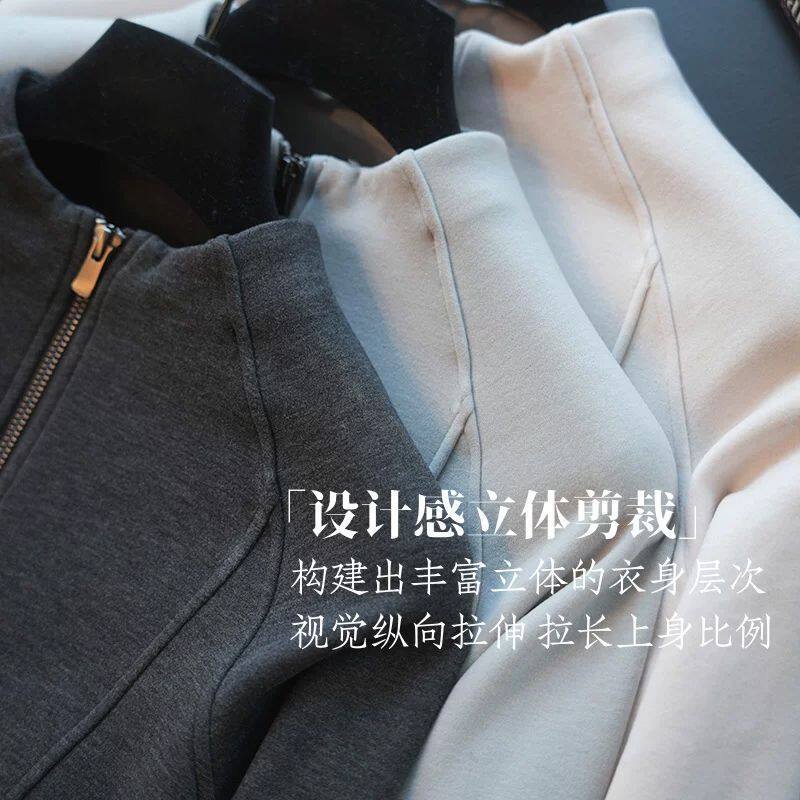 休闲风秋冬软糯糯暖绒修短外套