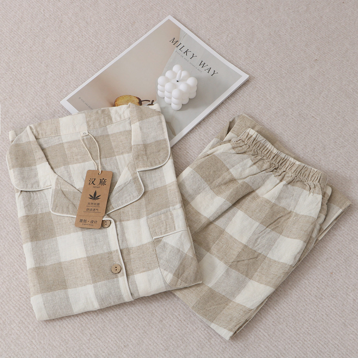 麻出口100色睡衣/家居服套装
