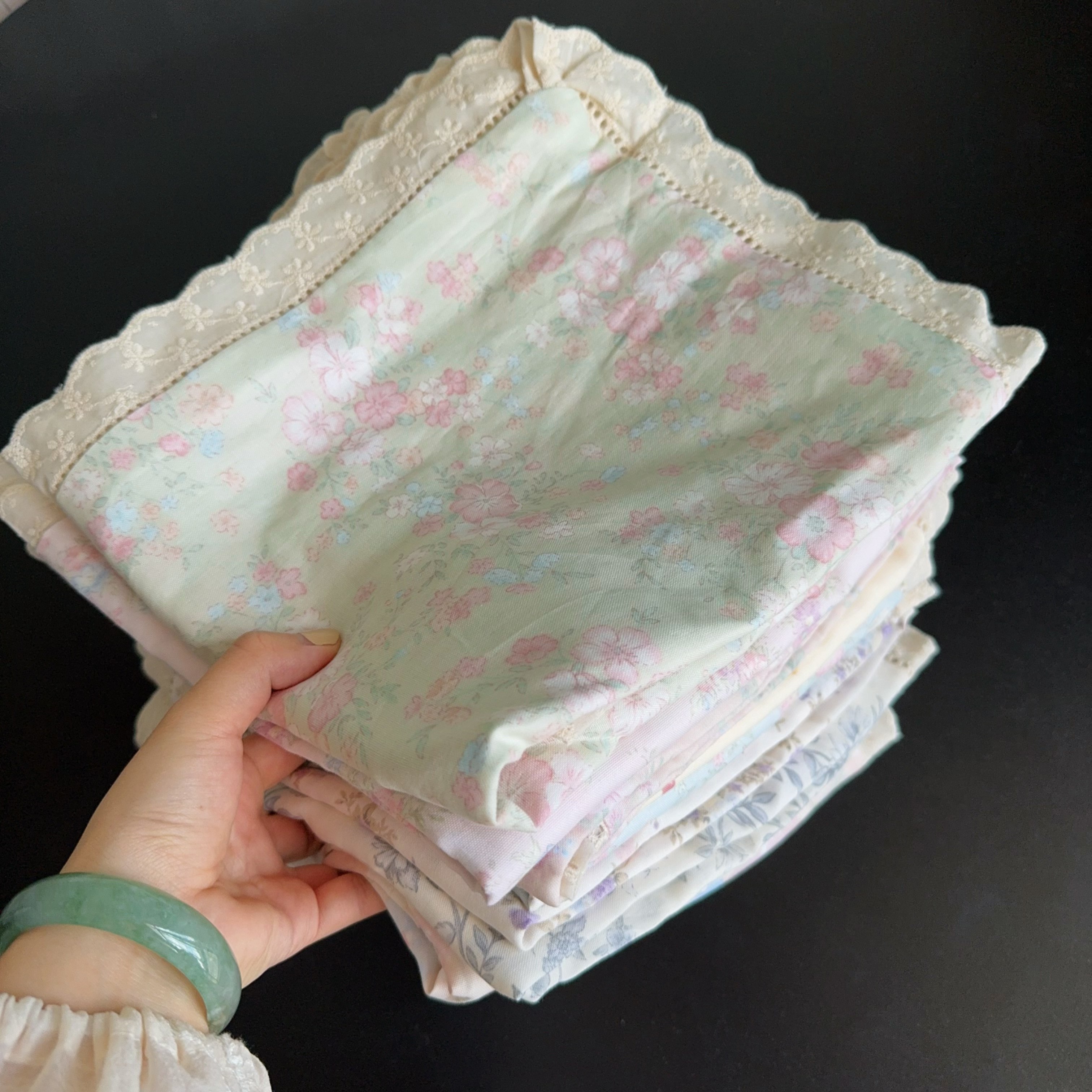 单品小清新全棉有氧双层纱花边枕套纯棉人字纹加厚床单床笠三件套,床上用品,床品套件/四件套/多件套,淘宝优惠券,粉丝福利购,淘宝优惠卷