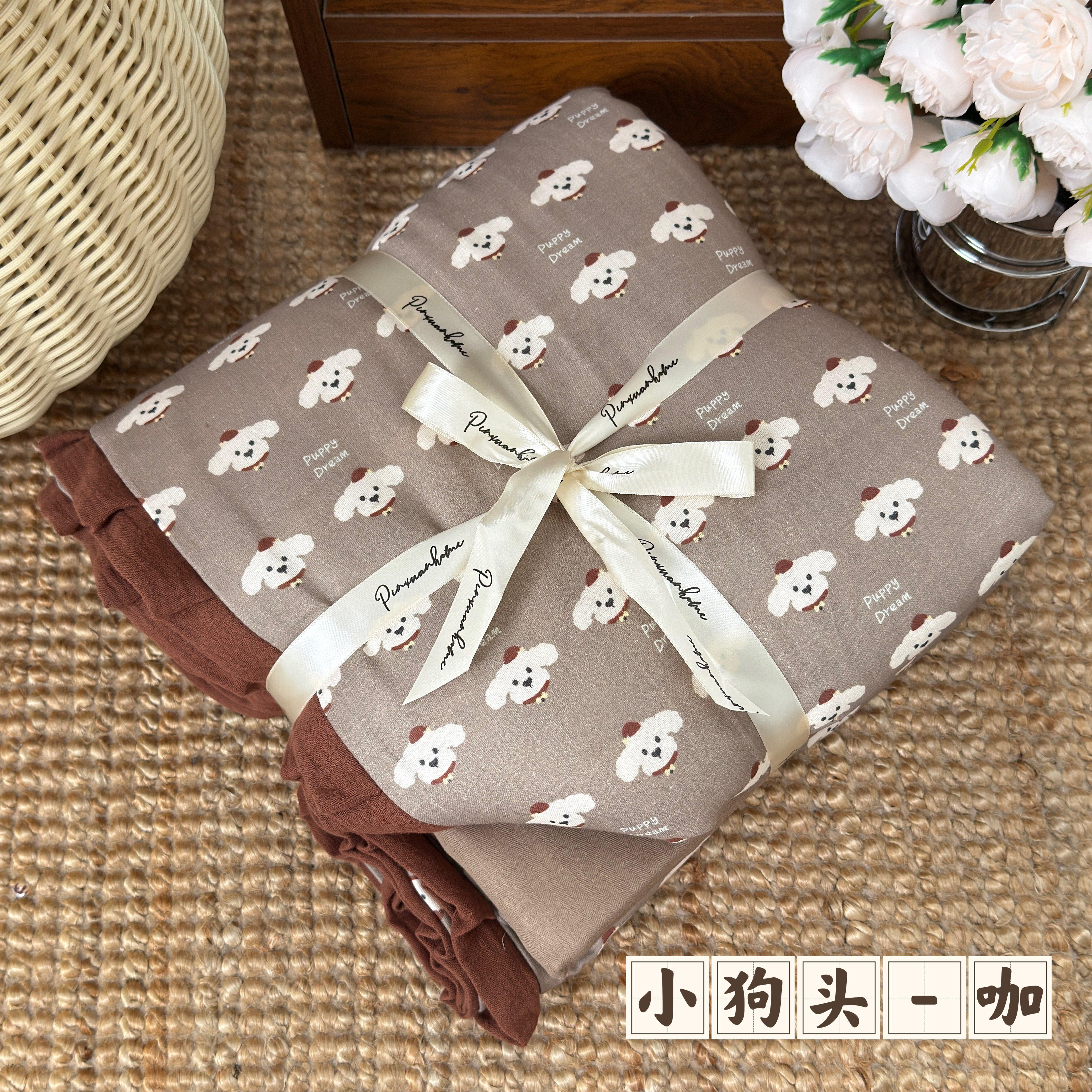 秋冬花边款全棉双层纱四件套纯棉套件柔软透气舒适可机洗床上用品