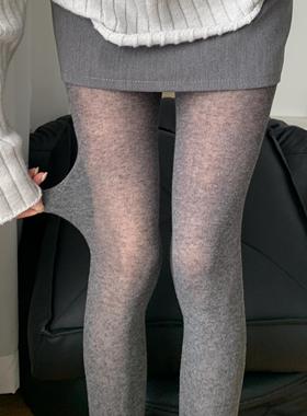 凉感透气灰色打底裤女春秋灰色系连裤袜薄款微透显瘦打底裤
