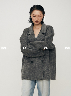【草莓粉丝专享】MPAM双面尼大衣女2025新款秋冬长款韩系宽松外套