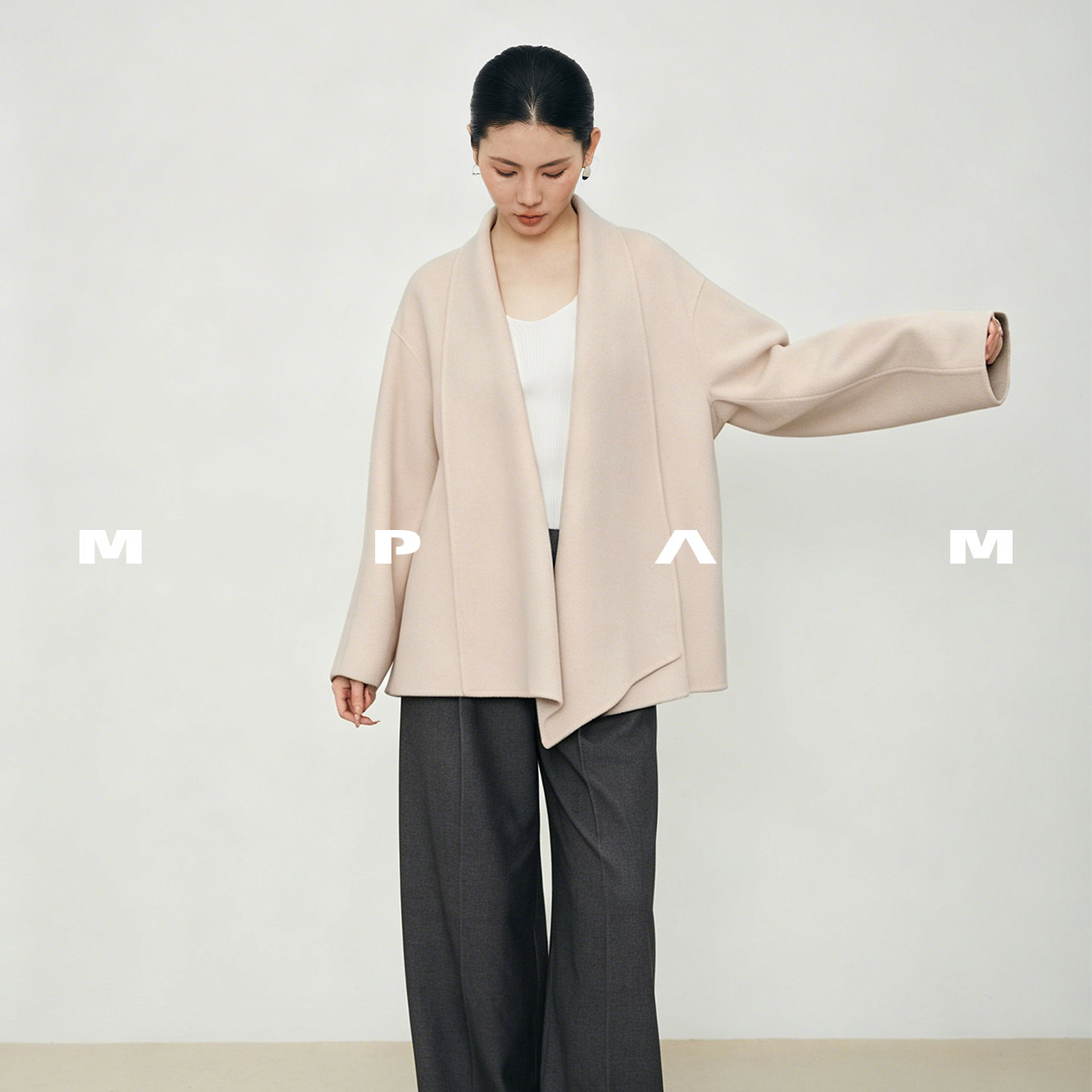 【柒柒Moon直播间】MPAM秋冬款羊毛大衣宽松短款浴袍外套女824-1
