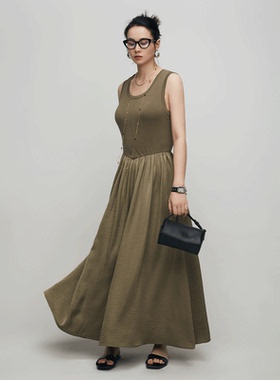 MPAM新品2025新款春夏季法式无袖背心裙黑色百搭吊带背心针织裙