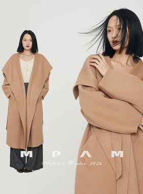 MPAM秋冬新款双面呢羊毛大衣中长款毛呢外套1105