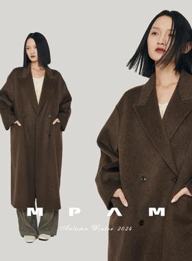 【草莓粉丝专享】MPAM绵羊毛双面呢大衣轻奢显瘦中长款羊毛外套