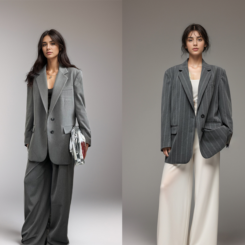 MPAM西装小外套女套装设计感2025年春季新款宽松显瘦休闲灰色西服