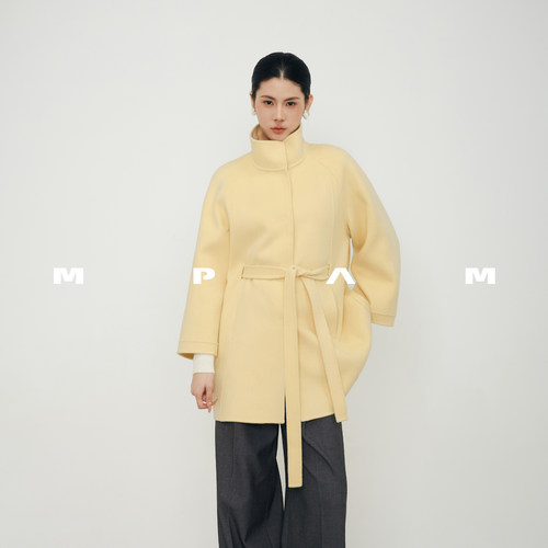 【MPAM】2026年秋冬新款双面山羊绒大衣女中长款百搭外套977店铺