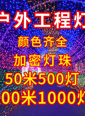 50米500灯1000灯led小彩灯闪灯串灯满天星户外工程亮化装饰灯