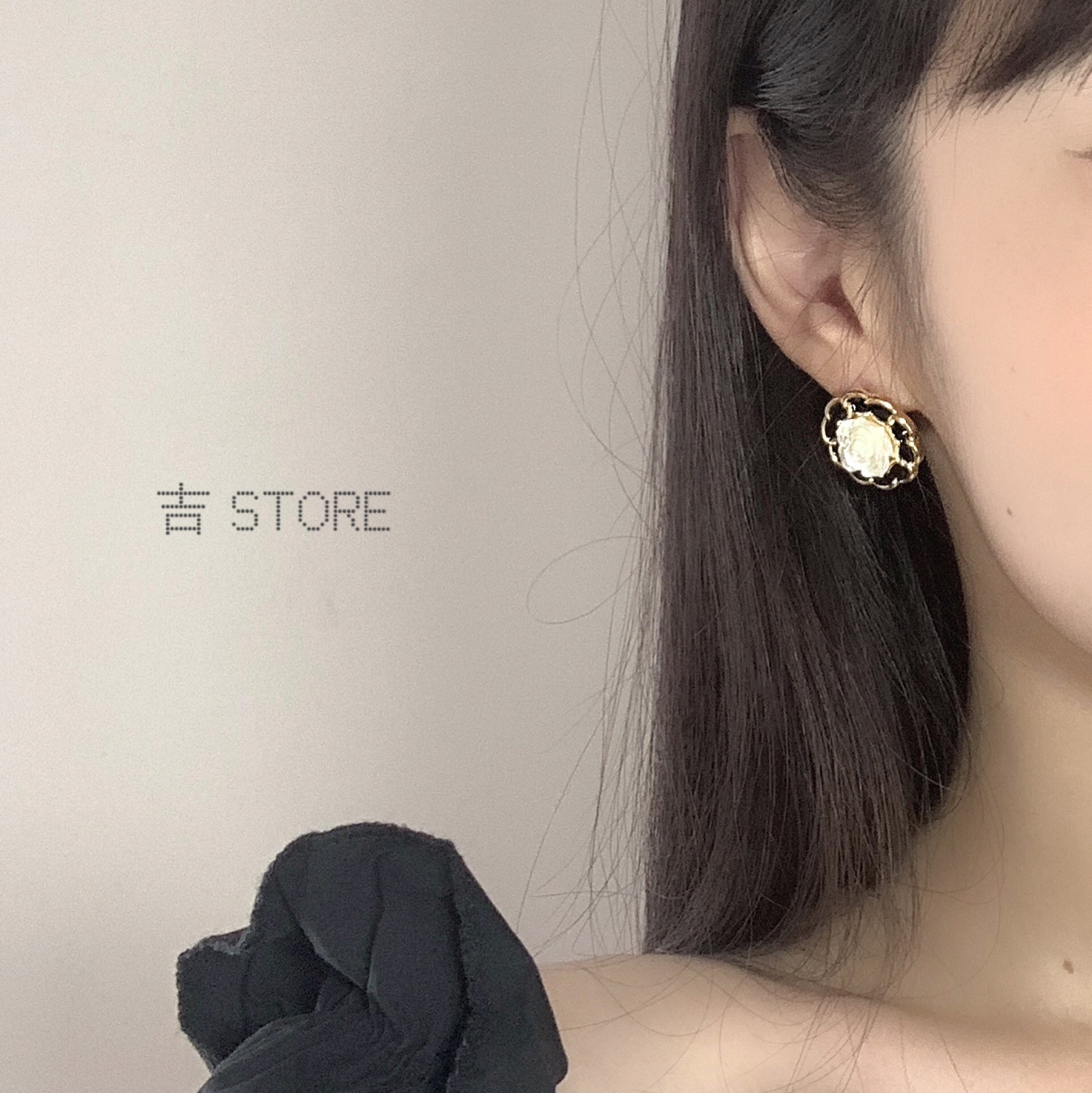 吉吉山茶花法式风防过敏轻奢耳钉