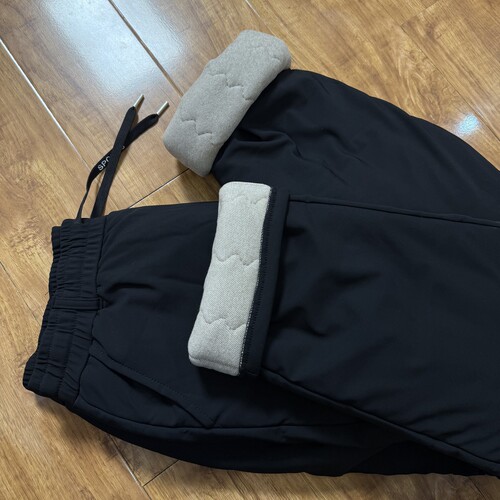 防风防泼水超厚加驼绒棉滑雪户外运动 秋冬直筒棉裤休闲裤男