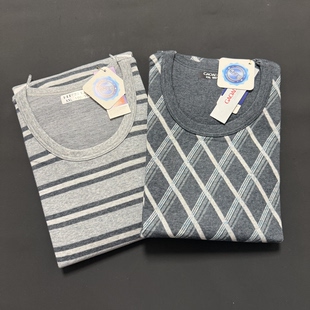 男款 毛缎提花圆领棉上衣居家内衣