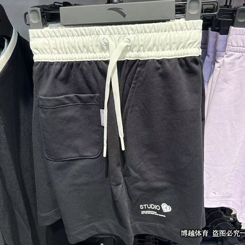 安踏运动短裤女裤2025夏季新款宽松直筒针织五分短裤子162528310