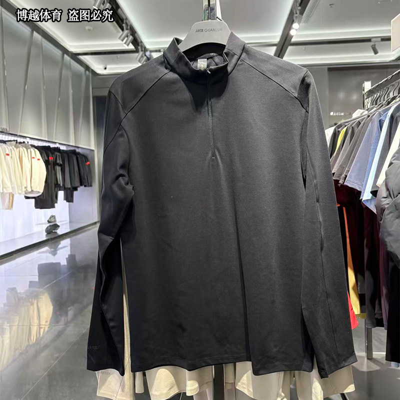 安踏冠军男服25秋冬款长袖针织衫拉链半高领长袖T恤衫152510410