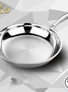 oko不锈钢平底锅不粘锅无油烟煎锅不锈钢煎锅 无涂层煎盘煎牛排