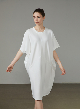 【言选好物】EVERLIN·重磅奥地利天丝莫代尔极简蝙蝠袖连衣裙