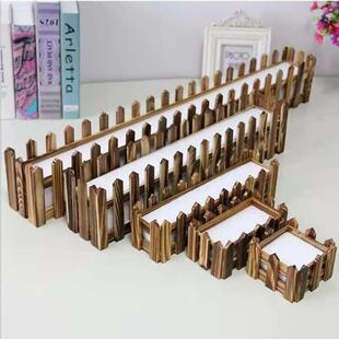 实木小栅栏杆白色田园篱笆干花假花木质栏栅围栏装 饰花阳台护栏