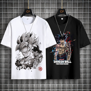 七龙珠联名t恤短袖动漫周边悟空卡通潮牌大码宽松半袖体恤衣服男