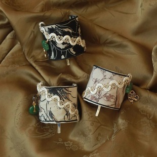 新中式水墨祥云平安扣流苏马尾扣超仙后脑勺扎头发夹编发小众发饰