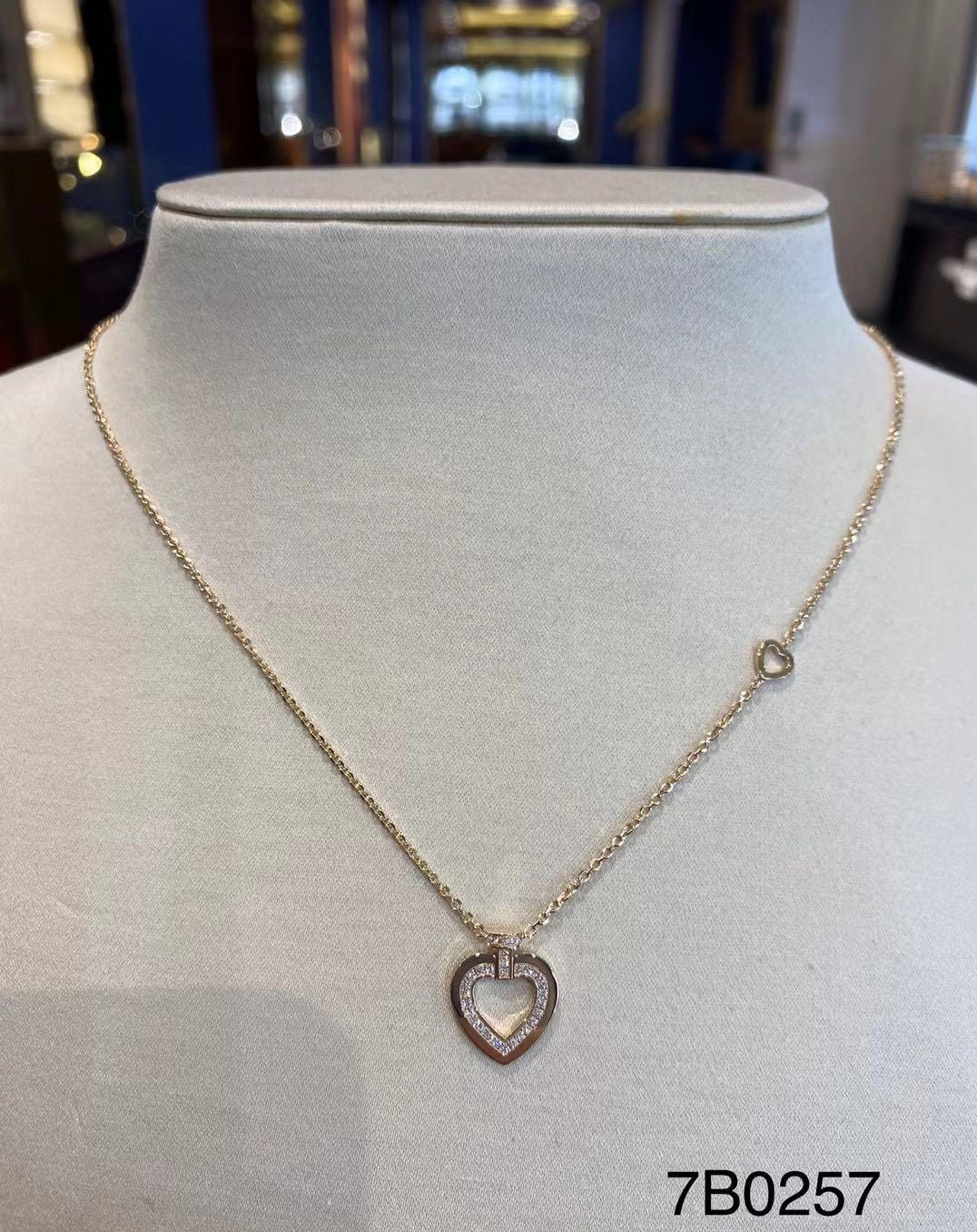 【elysees】fred斐登prettywoman玫瑰金钻石爱心项链密钻7b0257小