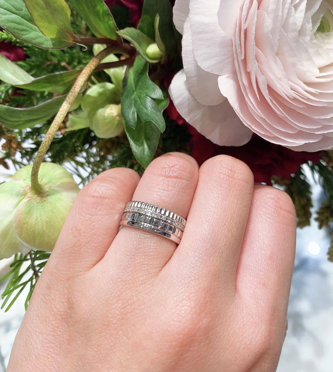 【elysees】boucheron宝诗龙quatre 白金4圈钻石戒指jrg02486