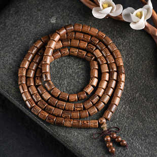天然鸡翅木桶珠手串佛珠四圈手链老型珠男女情侣饰品文玩木珠项链