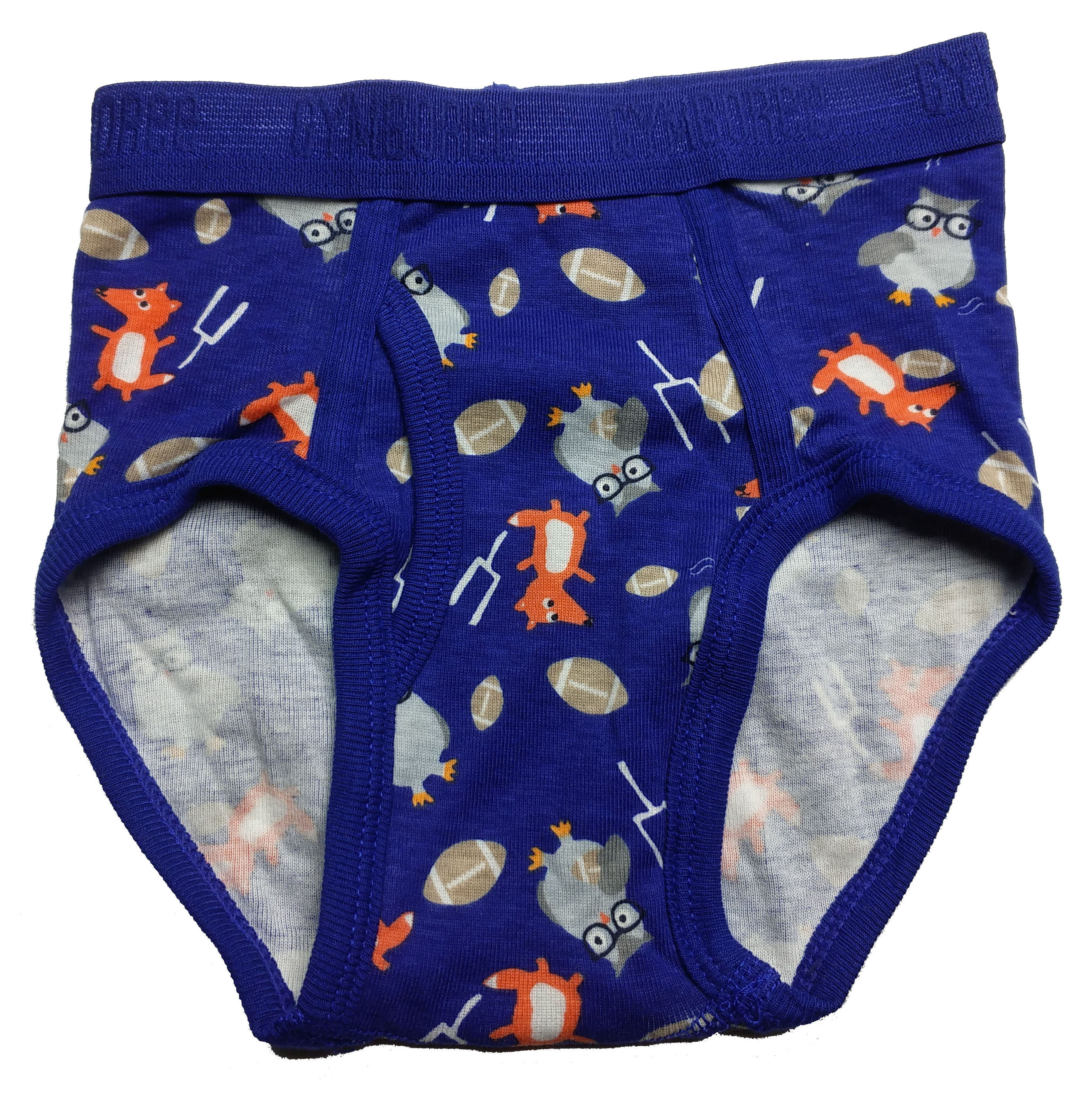 乐天baby*外贸美单g 2-3岁男童瘦款蓝色猫头鹰全棉三角内裤短裤