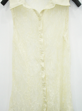 RUE21 S-XL码 浅黄色蕾丝背心马甲 雪纺 外贸女装