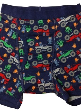 乐天BABY*gymboree 0-5岁男童瘦款黑色汽车全棉平脚内裤平角短裤