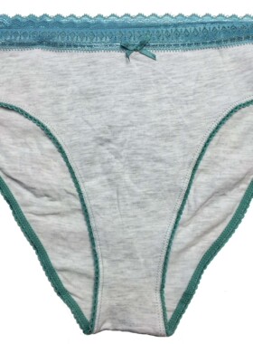 外贸欧单*S-L码女大童女士绿灰高腰全棉三角内裤短裤