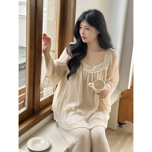 长袖长裤舒适家居服套装少女感