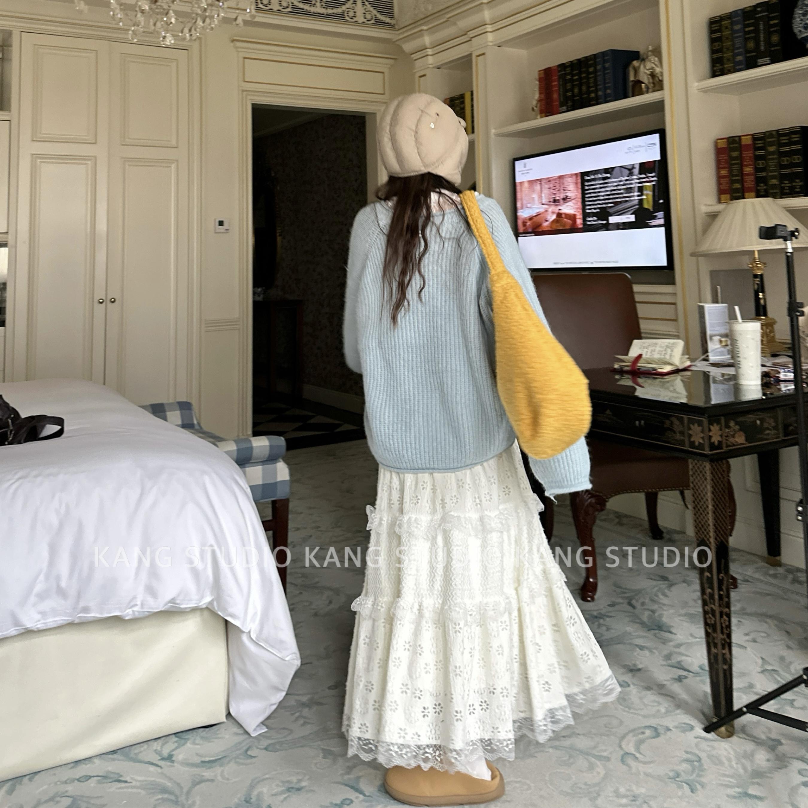 蕾丝花边蛋糕裙长裙女