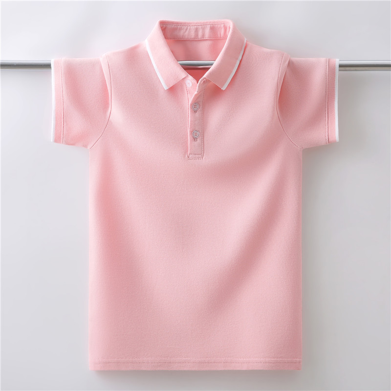 男童短袖t恤儿童polo衫2025春夏季女童翻领纯棉学生校服上衣T恤潮
