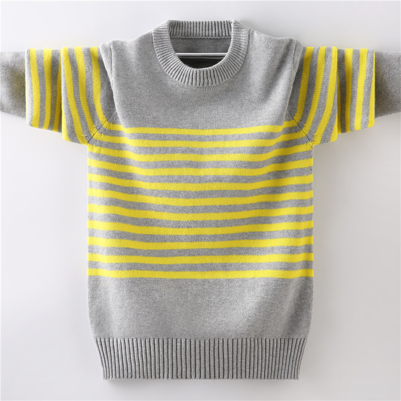 男童春秋薄款洋气纯棉条纹打底衫