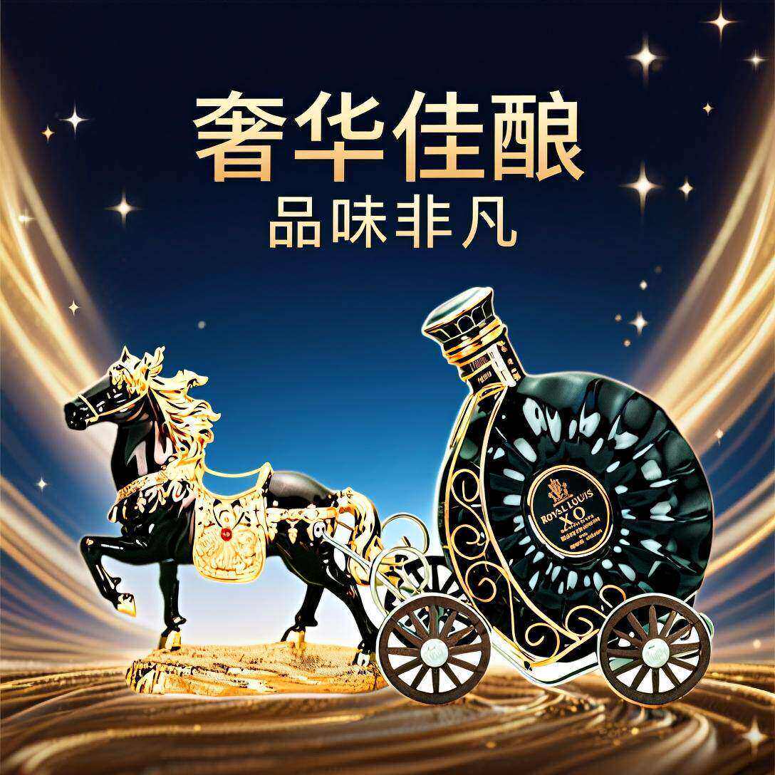 8斤皇家路易XO原液进口白兰地马上有大瓶洋酒4L马拉车酒架礼盒装