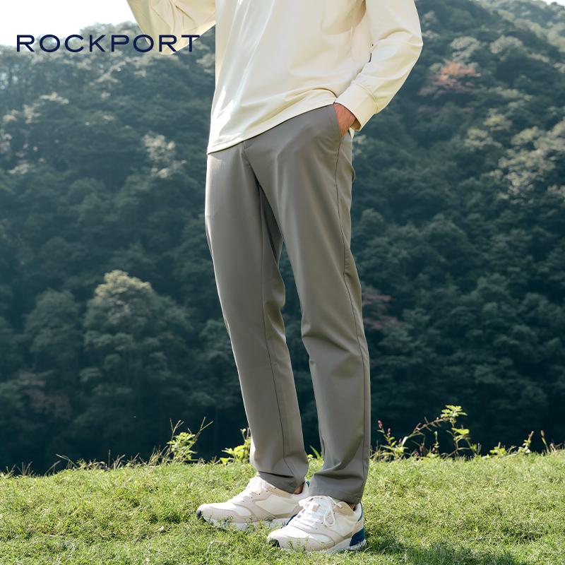 Rockport/乐步男士商务休闲裤2025春秋新款修身直筒裤抗皱长裤男