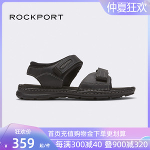 Rockport/乐步夏季沙滩男鞋防滑耐磨魔术贴牛皮革时尚凉鞋CI5689