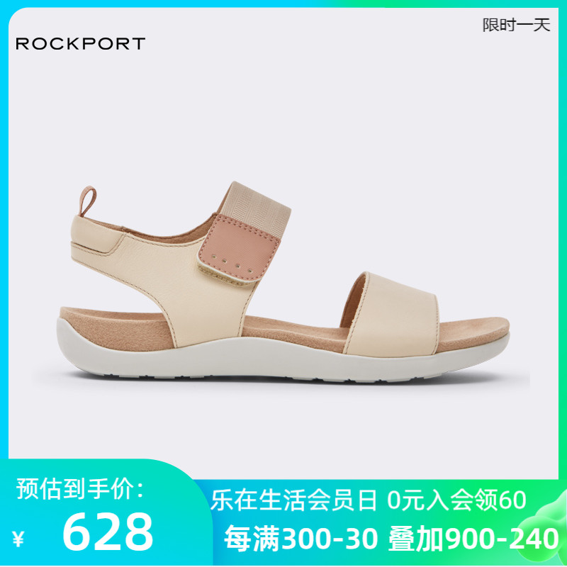 Rockport/乐步2022春夏新品女鞋休闲平底魔术贴女士凉鞋CI7669