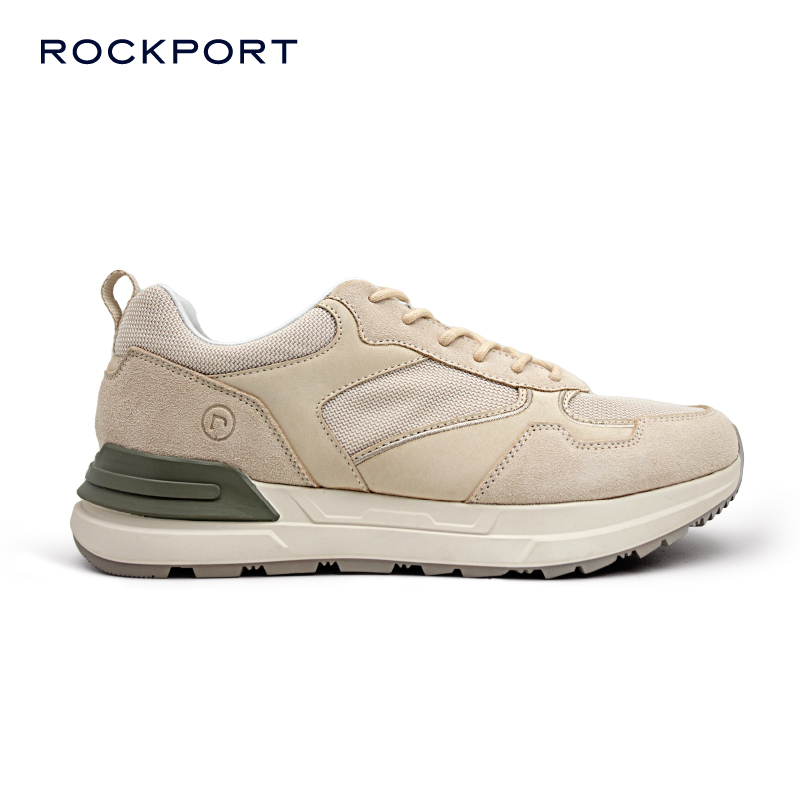 Rockport/乐步休闲运动鞋男2022春秋新款百搭休闲厚底牛皮跑鞋