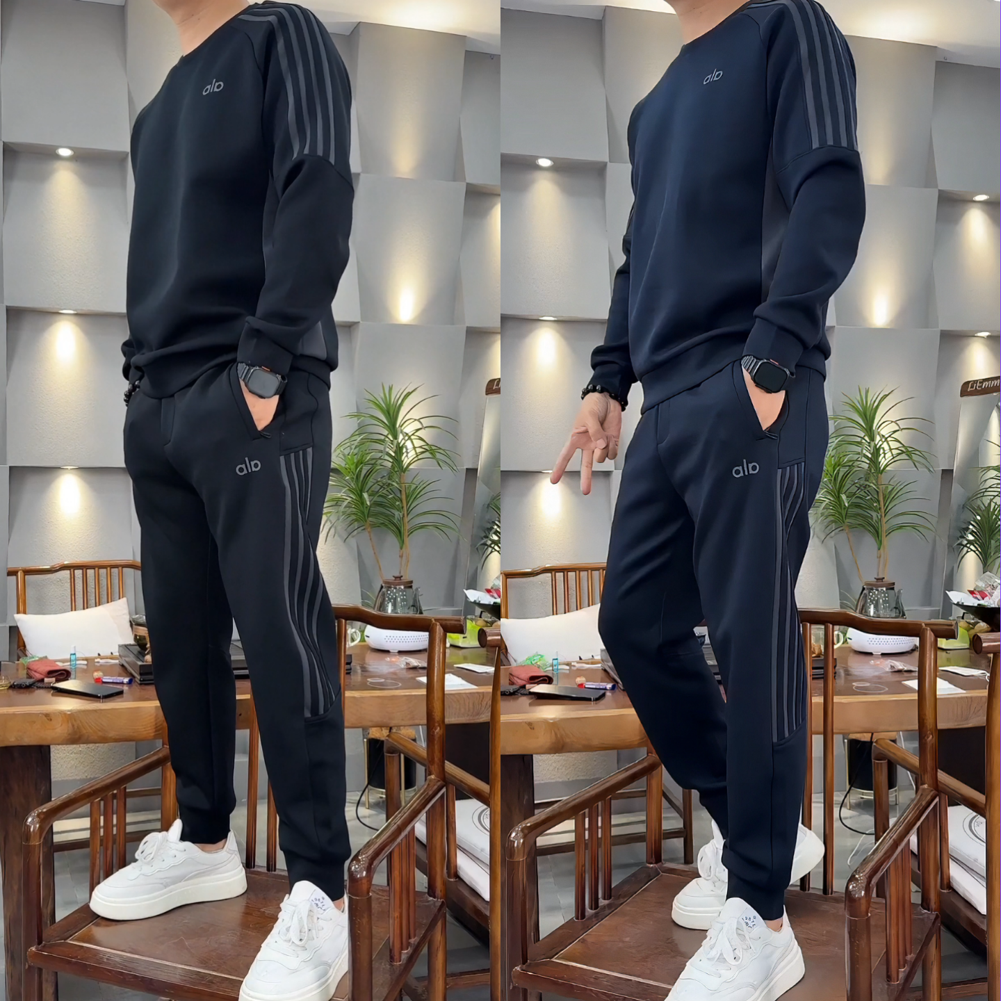 冬季新款轻奢舒适休闲运动套装高品质保暖卫衣直筒版卫裤时尚套装