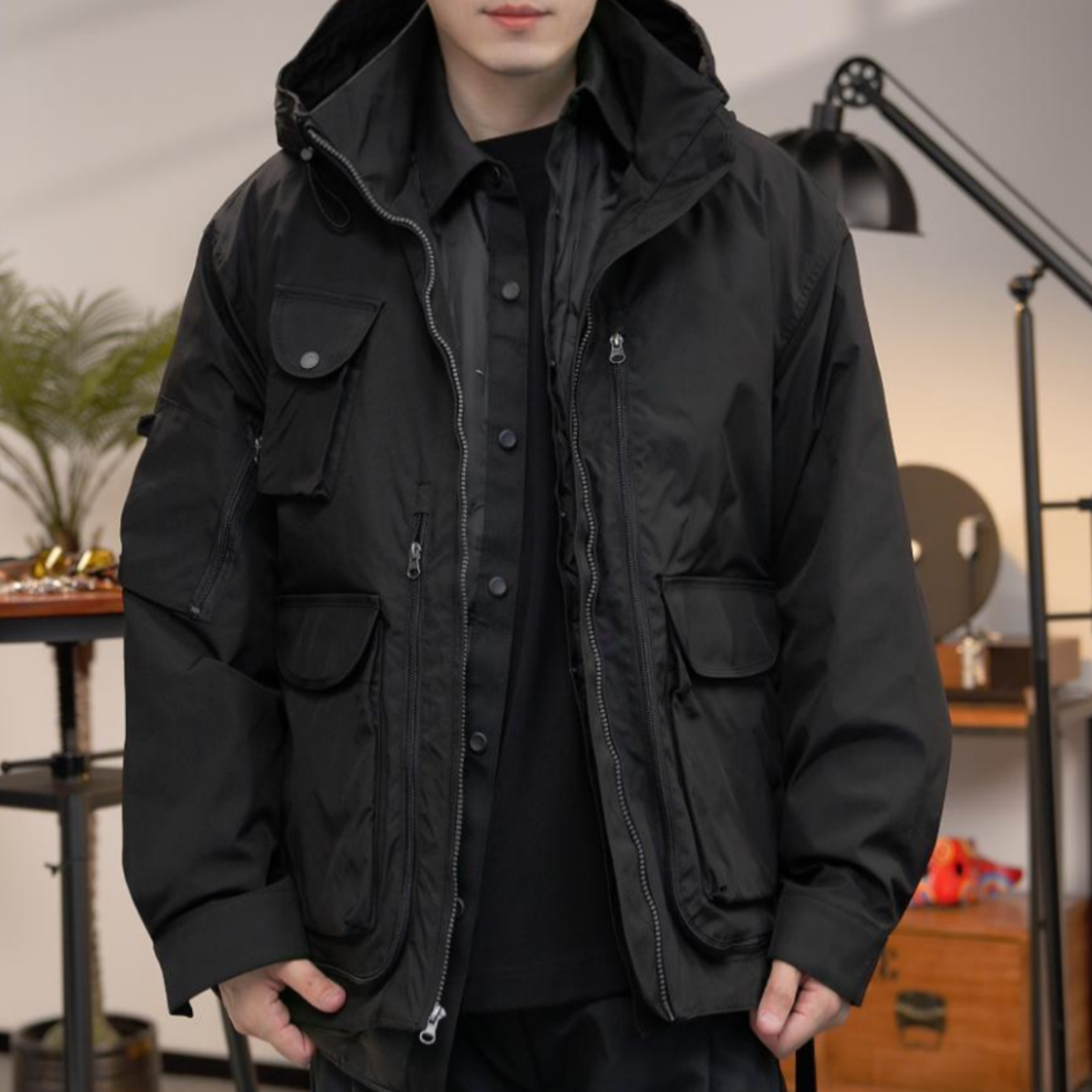 两件套解构男士保暖工装棉服夹克冬季上新痞帅多功能百搭棉衣外套