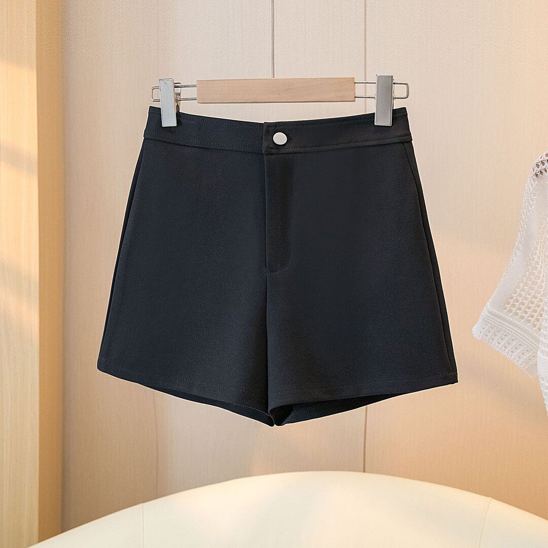 大码胖mm休闲西装短裤女夏季新款高腰显瘦a字紧身弹力辣妹热裤子