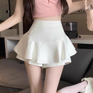 辣妹高腰蓬蓬裙女夏季2026新款纯欲风裙裤显瘦短裙A字半身裙子