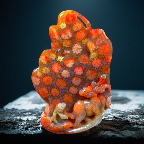 天然珊瑚玉吊坠毛衣挂件冰透彩花