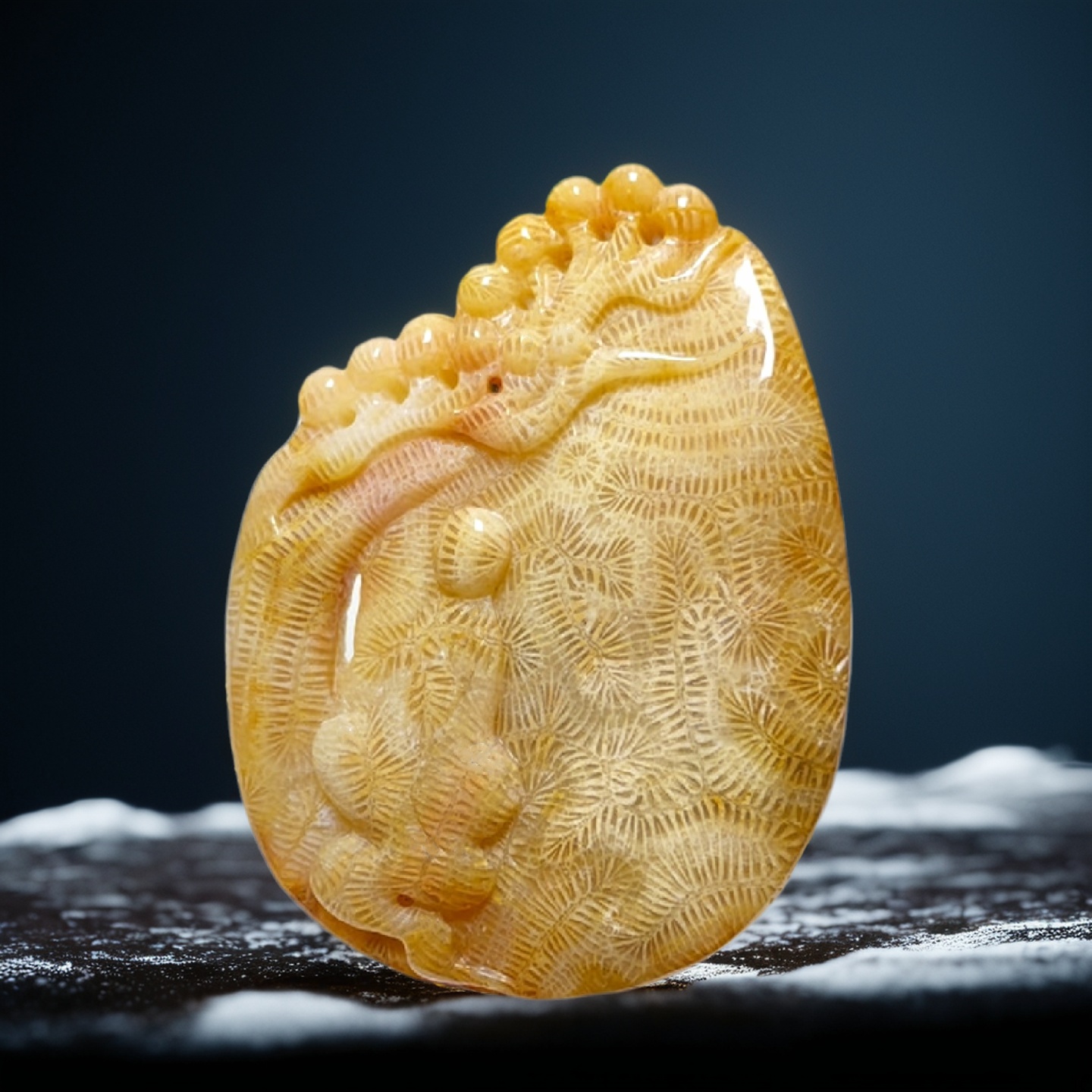 印尼珊瑚玉雕刻吊坠毛衣链项坠天然原创设计悟道挂件男女饰品礼物