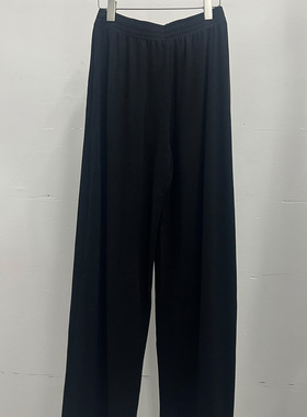 极简风黑色阔腿休闲裤女高腰直筒长裤显瘦2C-3AK017652X