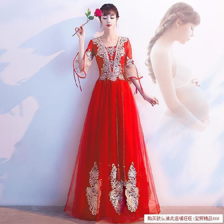 apply Wedding dress Easy pregnant woman gules full dress Toast clothing summer temperament Long sleeve gules Sweet enlarge dancein the Women's clothing/Boutique , Wedding/Cheongsam/Formal dress , Formal dress/Evening  category - from Buy2taobao.com to provide professional Taobao agent buy service