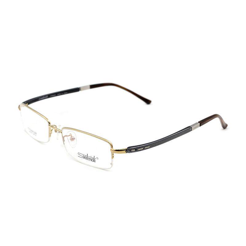 sandwich三文治男女时尚近视眼镜架纯钛超轻半框商务镜框配镜S874