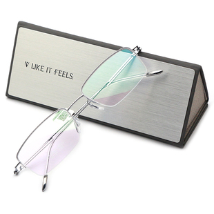 微帕V牌眼镜架新款超轻羽毛钛半框男商务可配高度近视眼镜V013T