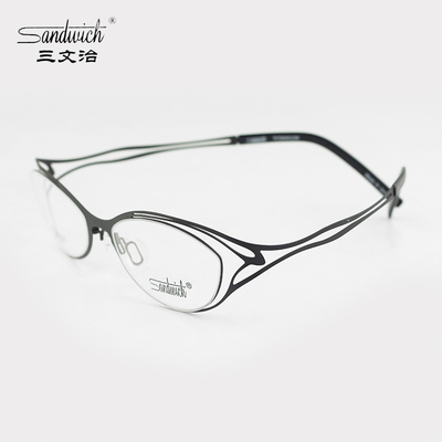 正品女款超轻纯钛近视眼镜框